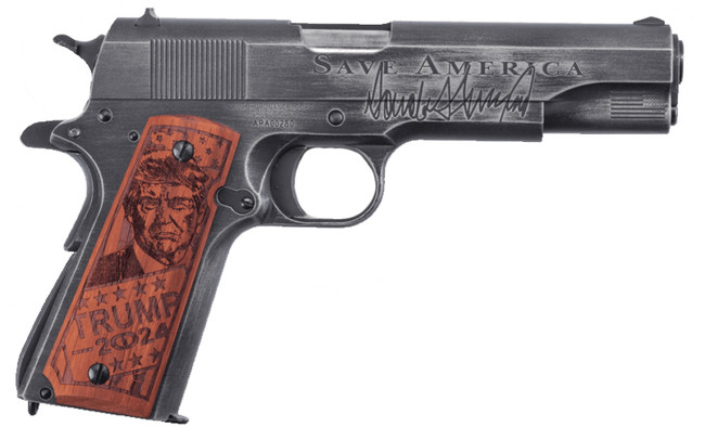 Auto Ordnance 1911 Save America .45 ACP 5 Inch 7 Round Savage Stainless Distressed Cerakote
