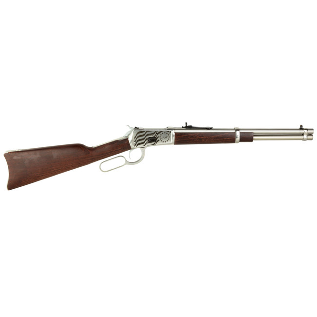 Rossi R92 Lever Action Rifle - Stainless Steel | .44 Mag | 16" Barrel | 8rd | Hardwood Stock & Forend | 1776 Flag Engraving - 920441693EN1 - 754908327508