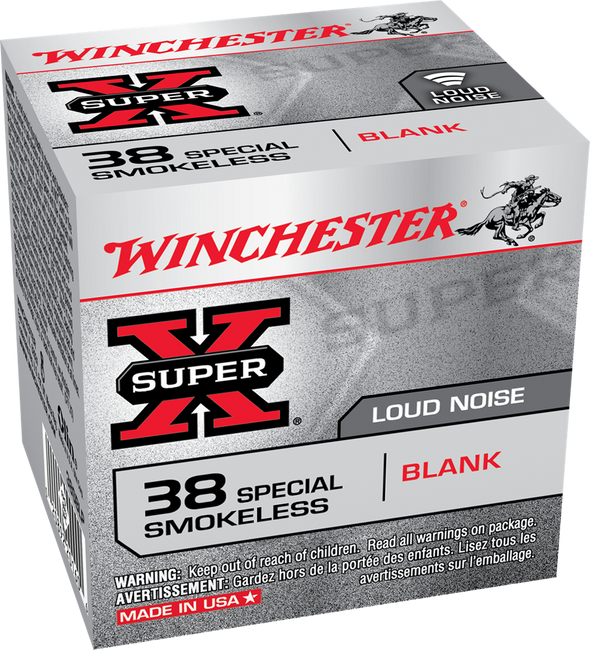 Winchester Super-X Pistol Ammo 38 Spl. Blank Smokeless Powder 50 rd.