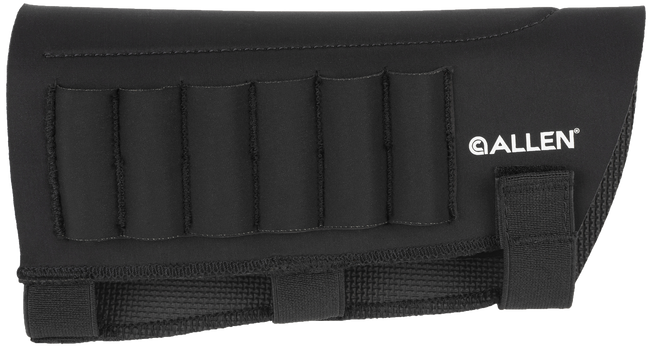 Allen 18427 Buttstock Shell Holder  Black Neoprene 223-300 Win Magnum 6rd Velcro Mount