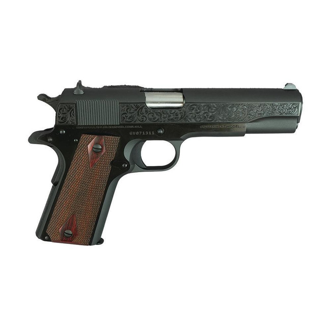 Colt 1911 Government Model .45 ACP 5 inch 7 Round Black with Filigree Frame