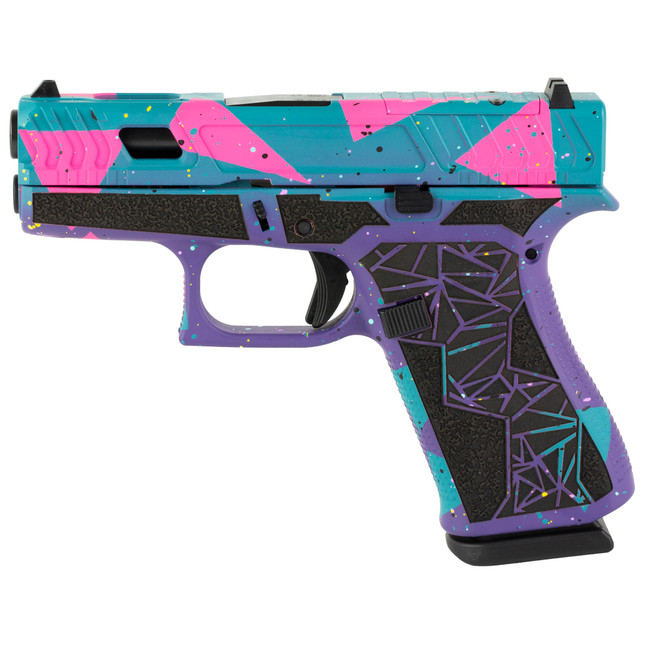 Glock G43X 9mm Luger 3.41in 10rd Cerakote Purple Cyan Pink