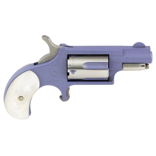 North American Arms 22LRORCHID Mini-Revolver  22 LR 5 Shot 1.13" Orchid Cerakote Stainless Steel Barrel & Frame, Orchid/Stainless Cylinder, White Pearlite Grip, Stainless Exposed Hammer - 22LRORCHID - 744253003929