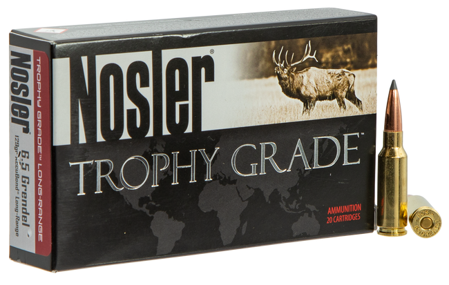 Nosler Trophy Grade Long Range 6.5 Grendel Ablr Spitzer 129 Grain 20 Rounds