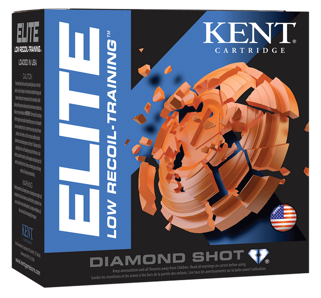 Kent Cartridge E12L248 Elite Low Recoil-Training 12 Gauge 2.75" 7/8 oz 8 Shot 25 Rounds