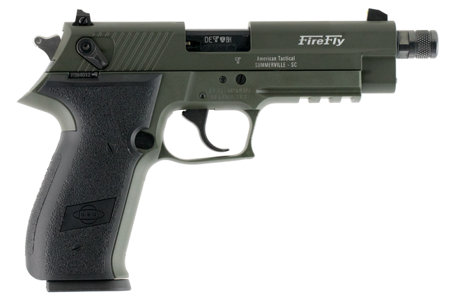 GSG Firefly Pistol 22 LR. 4.9 in. Green Threaded Barrel 10 rd.