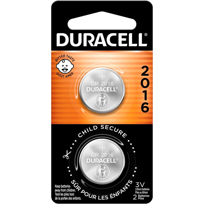 Duracell Lithium Coin Battery 2016 2 pk. - 5012834 - 041333663852