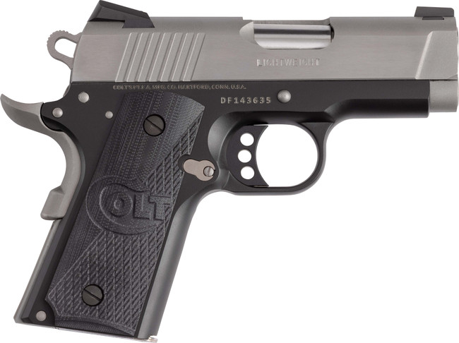 Colt 1911 Defender Pistol 45 ACP 3 in. Cerakote Titanium/Stainless 7 rd. - O7800XETT - 098289113542