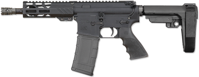 Rock River Arms BLK2132 LAR-15M  300 AAC Blackout 30+1 8" Black M-LOK Handguard, Black Aluminum Picatinny Rail Receiver, Black Polymer SB Tactical SBA3 Brace, Black Hogue Rubber Grip