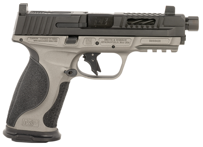 Ed Brown MPFMATCH Fueled M&P Match 9mm Luger 19+1 4.75" Black Nitride Match Grade Threaded Barrel, Black Nitride Optic Cut/Ported/Serrated Stainless Steel Slide - MPFMATCH - 800732700298