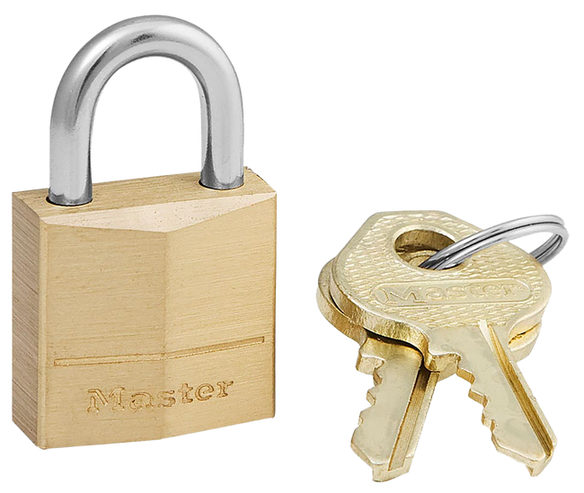 Master Lock 120D Padlock  Open With Key Gold Brass
