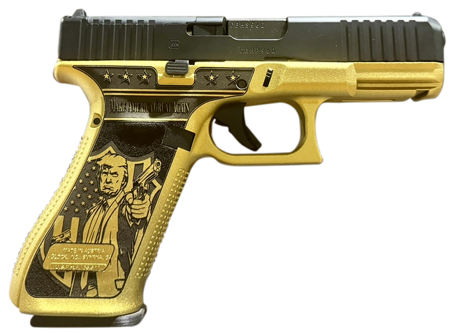 Glock G45 Gen5 MOS 9mm Luger 4.02 in 17+1 Rounds Gold w Trump Engraving