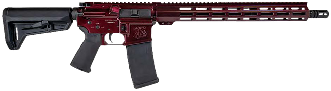 Shark Coast Tactical 300-040-1000-00 Blaze  5.56 NATO 30+1 16" Black Nitride Threaded Barrel, Red Blaze Cerakote Picatinny Rail Aluminum Receiver, Magpul SL-K Black Polymer Stock, Black Polymer Grip
