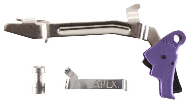Apex Tactical 102P165 Action Enhancement  Slim Purple Drop-In Compatible w/Glock Gen3-4 17/19/22-27/31/32/33/34/35