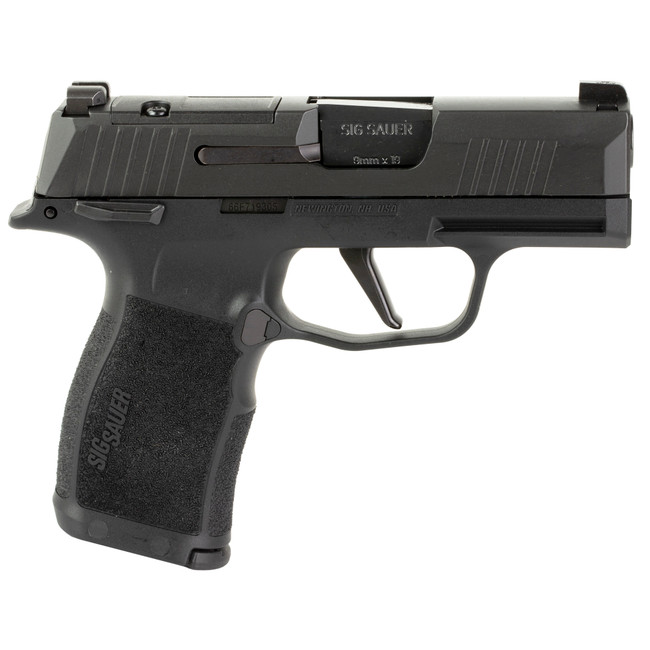 Sig Sauer 365X9BXR3PMS10 P365X  Micro-Compact 9mm Luger 10+1 3.10" Black Steel Barrel, Black Nitron Optic Ready/Serrated Slide & Frame w/Sig Rail, Black Polymer Grips, Right Hand - 365X9BXR3PMS10 - 798681663880