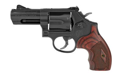 Smith & Wesson 12039 PC Model 19 Carry Comp K-Frame 357 Mag 38 S&W Spl +P 6 Shot 3" Black PowerPort Vented Barrel Black Cylinder Black Carbon Steel Frame Finger Grooved Wood Grip Exposed Hammer - 12039 - 022188874952