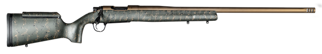 Christensen Arms 8010200700 Mesa Long Range 308 Win 4+1 24" Threaded Barrel, Burnt Bronze Cerakote, Green with Black/Tan Webbing Stock