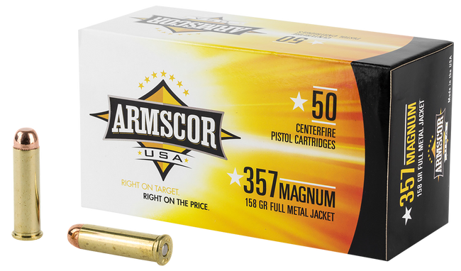 Armscor .357 Mag Pistol Ammo - 158 Grain | Full Metal Jacket | 50rd Box