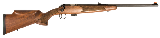 Crickett KSA20020 Model 722 Classic Youth 22 LR 7+1 20" Blued Button-Rifled Target Barrel & Steel Receiver, Fixed Front/Adjustable Rear Sights, Walnut Stock w/13.50" LOP, Rebounding Firing Pin Safety