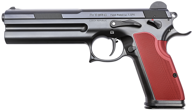 FK Brno US FKFIELD75 Field  7.5 FK 15+1, 6" Black Dark Gray Nitride Optic Cut/Serrated Steel Slide,