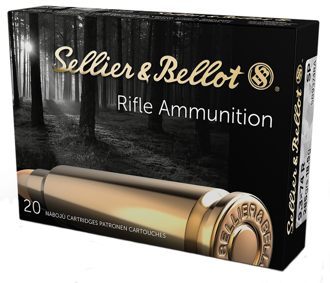 Sellier & Bellot SB9374RA 9.3mmx74R Soft Point 286 Grain 20 Rounds