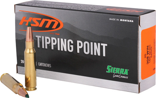 HSM Tipping Point Rifle Ammunition 308 Win. Sierra Gamechanger 165 gr. 20 rd.