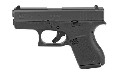 Glock UI4250201 G42 Gen3 Sub-Compact 380 ACP 6+1 3.25" Black Polygonal Rifled Barrel, Matte Black Serrated Slide, Black Polymer Frame, Black Textured Polymer Grip, USA Made - UI4250201 - 764503910616