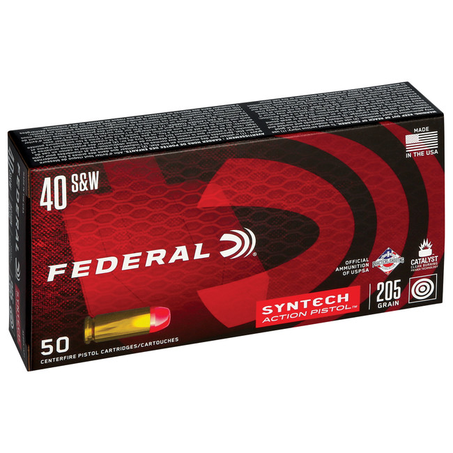 Federal Syntech Range 40 S&W Total Syntech Jacket 205 Grain 50 Rounds
