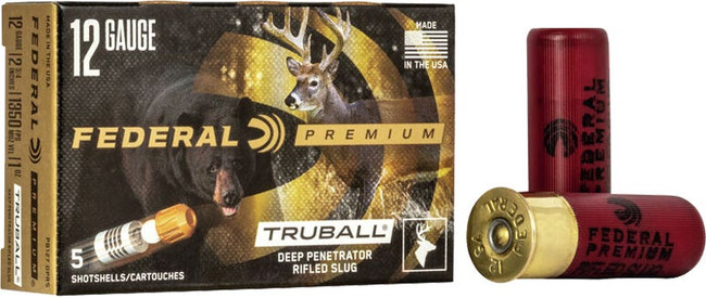 Federal Premium Vital-Shok 12 Gauge TruBall Deep Penetrator Slug 1 Ounce 5 Rounds - PB127DPRS - 029465027360
