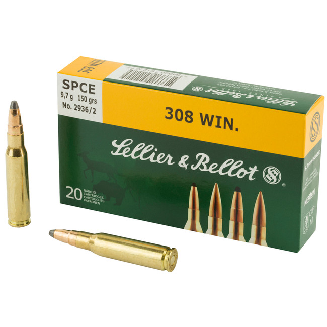 Sellier & Bellot SB308D 308 Winchester Soft Point 150 Grain 20 Rounds