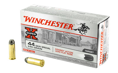 Winchester Super-X Pistol Ammo 44 S&W Spl. 240 gr. Lead Cowboy Action 50 rd. - USA44CB - 020892213593