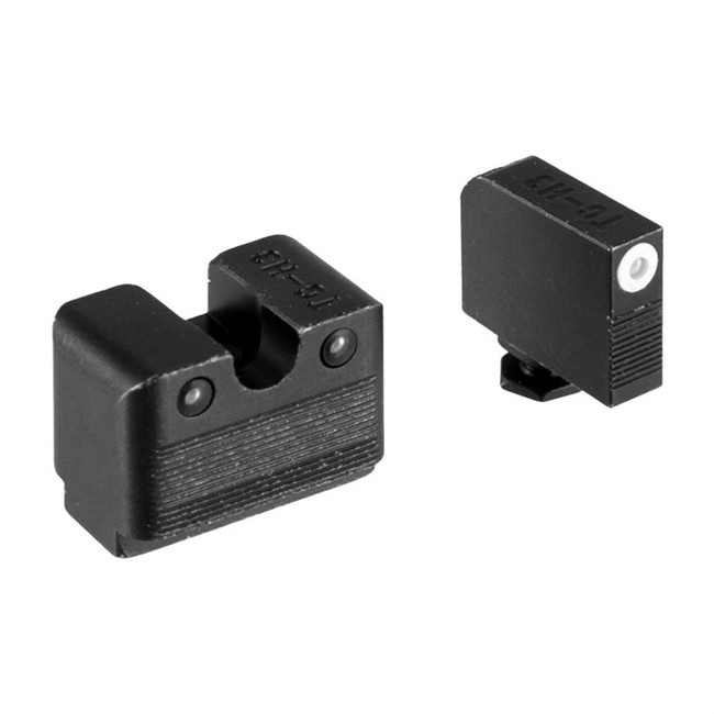 TruGlo TG231G1MW Tritium Pro  Low White Outline Tritium Front/Green Tritium Rear/Black Nitride Fortress Frame, Compatible w/Glock MOS, Front Post/Rear Dovetail Mount