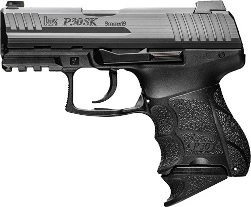 HK 81000084 P30SK V1 Light LEM Sub-Compact Frame 9mm Luger 10+1, 3.27" Black Steel Barrel, Serrated Steel Slide, Polymer Frame w/Picatinny Rail, Black Interchangeable Backstrap Grip, Ambidextrous