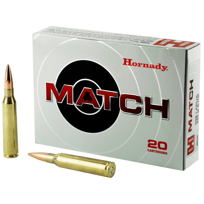 Hornady Custom Rifle Ammo 338 Lapua Mag 250 gr. BTHP 20 rd. - 8230 - 090255382303