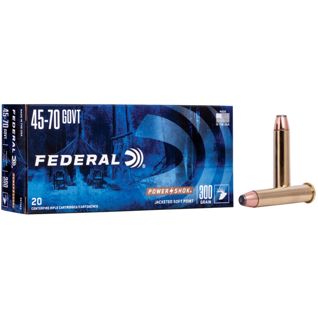 Federal Power-Shok 45-70 Government Flat Nose Soft Point 300 Grain 20 Rounds