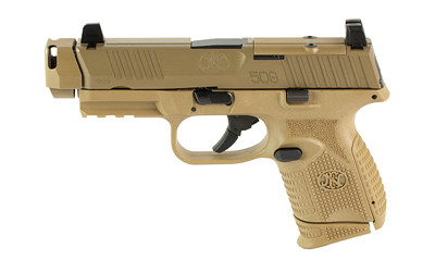 FN 509C Compact 9mm Luger 4.02 in 10 Rounds Flat Dark Earth PVD Compensated - 66101795 - 845737017859