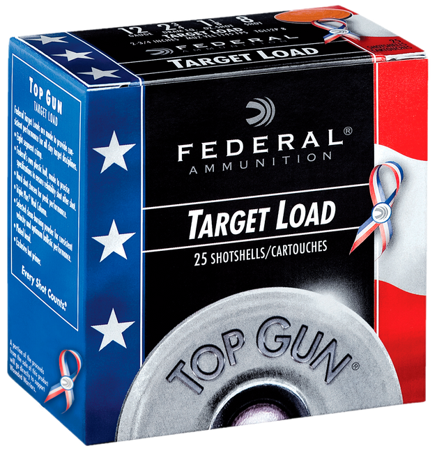 Federal Top Gun Red, White & Blue Edition Load 12 Gauge 2.75 in. 1 1/8 oz. 8 Shot 25 rd.