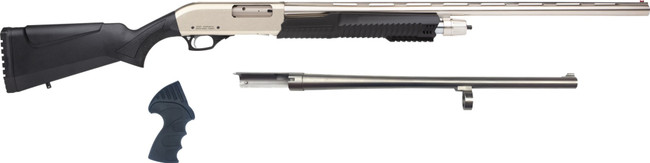 Rock Island Armory MERIVA 3-1 Combo Pump Shotgun - Chrome | 12ga | 18.5" + 28" Barrel | 4rd