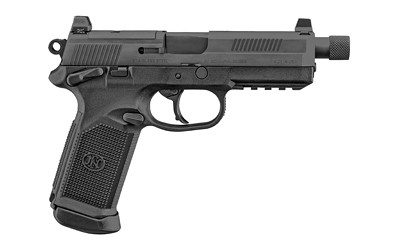 FN 66966 FNX Tactical 45 ACP 15+1 5.30" Steel Threaded Barrel Black Optic Ready/Serrated Slide Matte Black Polymer Frame w/Picatinny Rail Black Textured w/Interchangeable Backstrap Grips Right Hand - 66966 - 845737000912