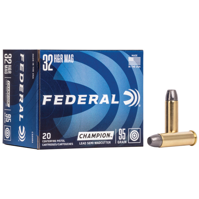 Federal Champion Training 32 H&R Magnum Lead Semi Wadcutter 95 Grain 20 Rounds