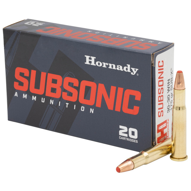 Hornady Subsonic Rifle Ammo 30-30 Win. 175 gr. Sub-X 20 rd. - 80809 - 090255808094