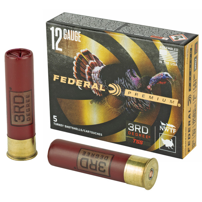 Federal Third Degree Turkey Load, 12 Gauge, Turkey Load, 2 oz, 5 Rounds - PTDX139567 - 604544626605