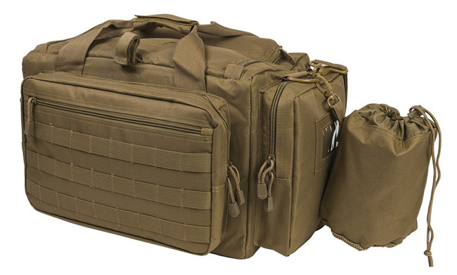 NcStar CVCRB2950T VISM Competition Range Bag with Padded Side Pockets, Lockable Zippers, Mag Pockets, Large D-Rings, Wide Padded Shoulder Strap & Tan Finish
