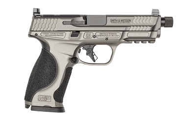 Smith & Wesson 14162 M&P M2.0  Full Size Frame 9mm Luger 17+1, 4.63" Black Threaded Barrel, Gray Optic Cut/Serrated Steel Slide, Gray Aluminum Frame w/Picatinny Rail, Black Polymer Grip - 14162 - 022188897593