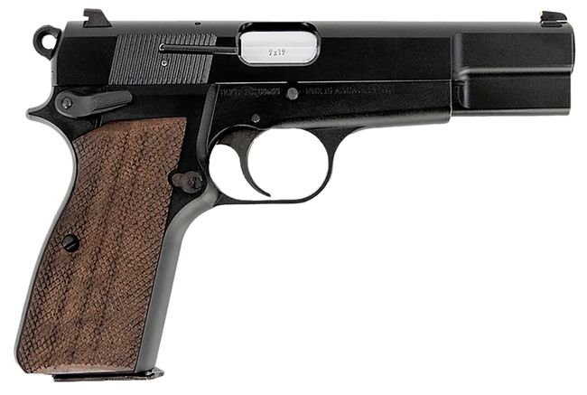 MAC Inglis P-35 Hi-Power Pistol - Black | 9mm | 4.7" Barrel | 15rd | Wood Grips