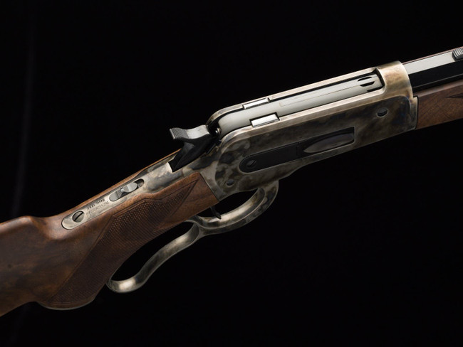 Winchester Repeating Arms 534227142 Model 1886 Deluxe Full Size 45-70 Gov 8+1 24" Brushed Polish Blued Octagon Barrel, Color Case Hardened  Steel Receiver, Satin Walnut Fixed w/Pistol Grip Stock - 534227142 - 048702006043