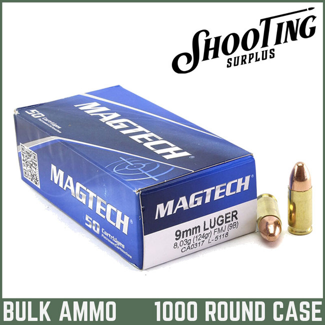 *FREE SHIPPING* MagTech Handgun Ammunition 9mm Luger 124 gr FMJ - CASE \ 1000 Rounds