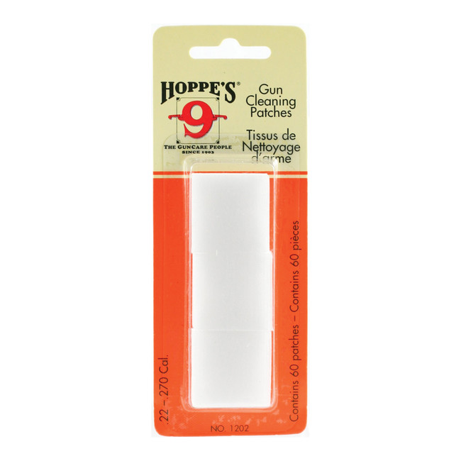 Hoppe's 1202 Gun Cleaning Patches  #2 22-270 Cal Synthetic 60 Per Pack