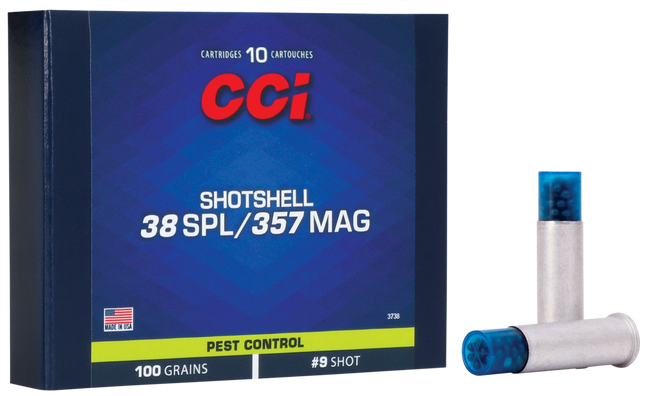 CCI Shotshell Pistol Ammo 38 Spl, 357 Mag 100 gr. Shot Shell #9 10 rd.
