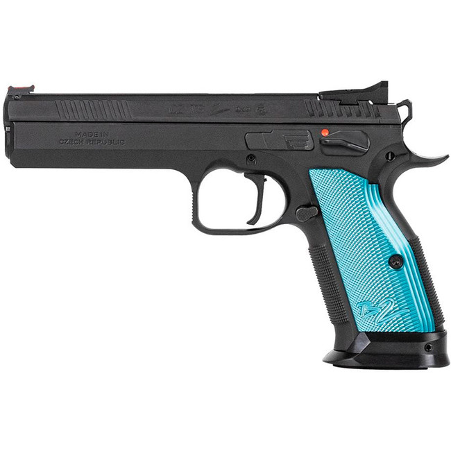CZ TS 2 Pistol 9mm 5.28 in. Black/Blue Grips 10+1 rd.
